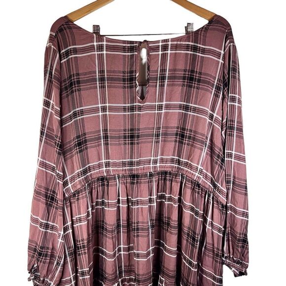 Torrid 6X Plaid Flowy Scoop Neck Dress with Eyelet Hook on Back.  New Condition - Picture 4 of 10